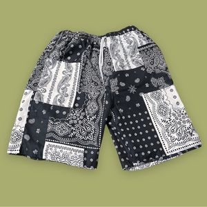 mens bandana pattern shorts